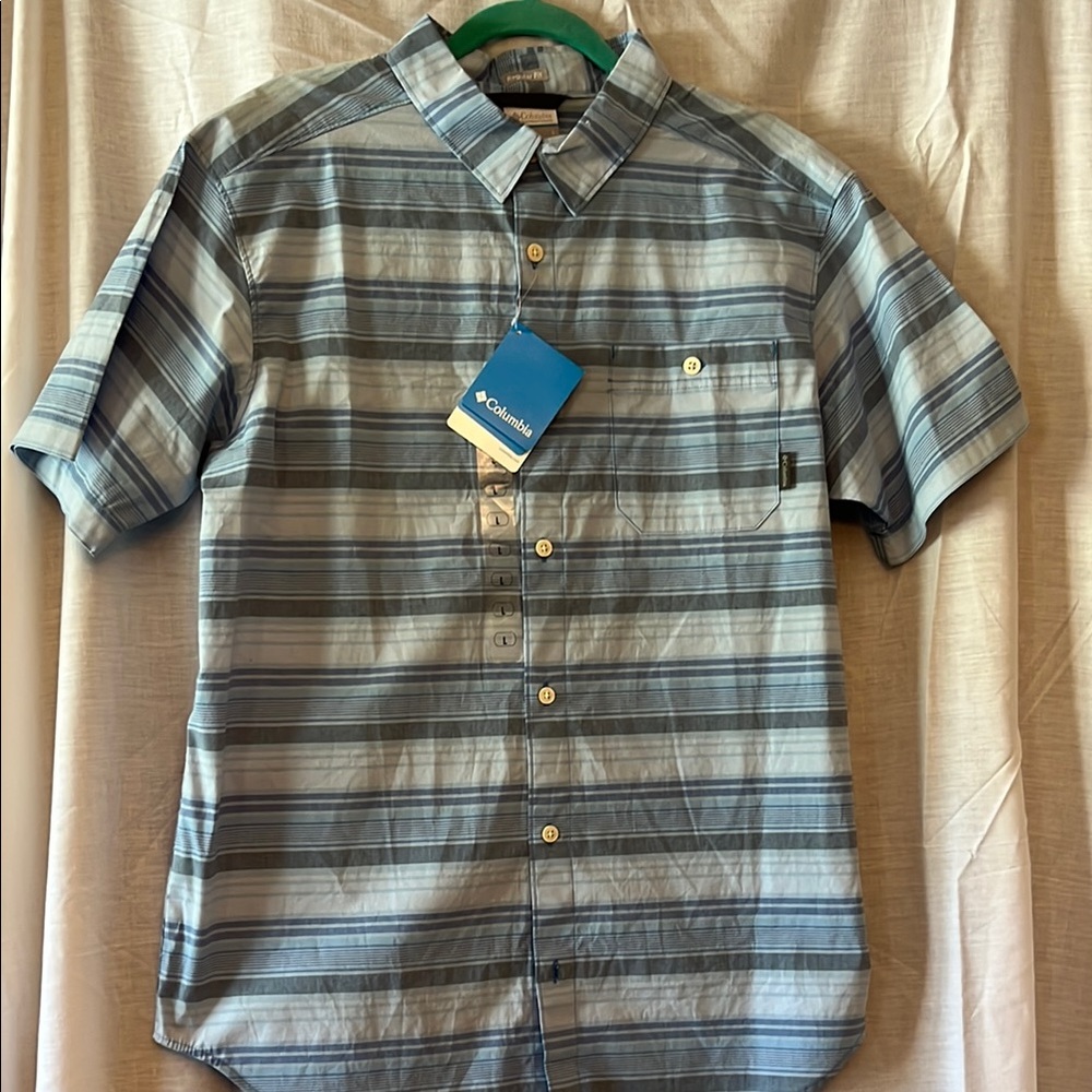 NWT Columbia Men's Blue Striped Shirt